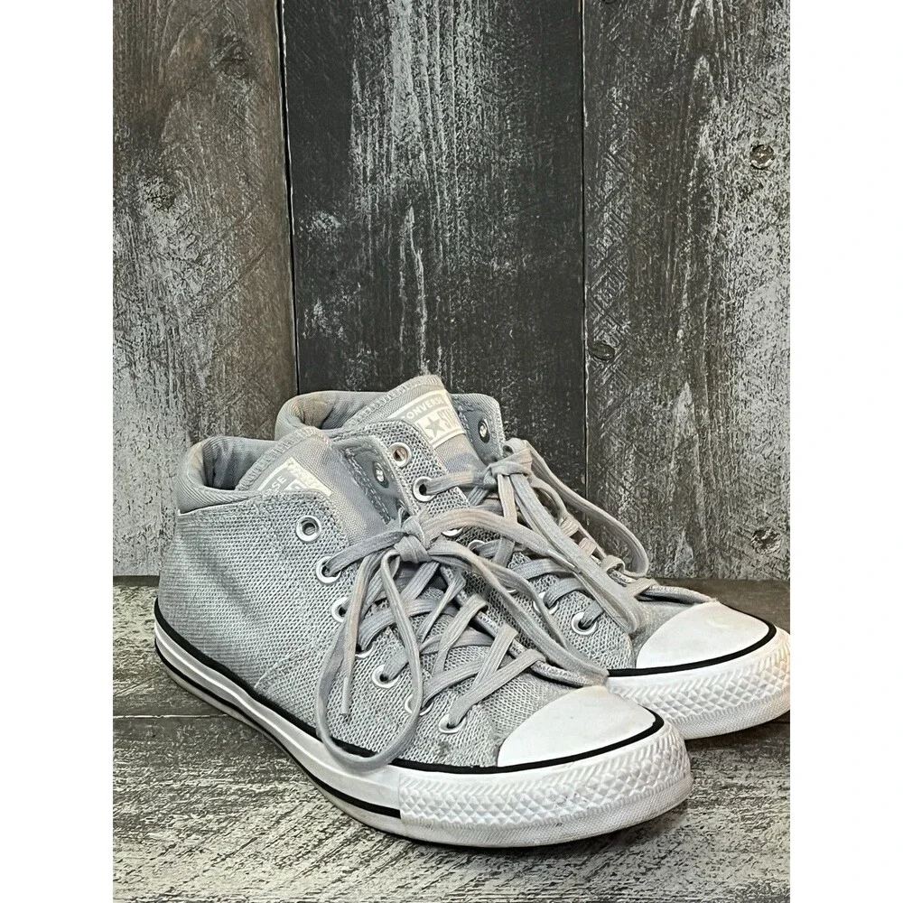 CONVERSE Chuck Taylor All Star Madison Mid High Top/Gray & White Sneakers Size 8